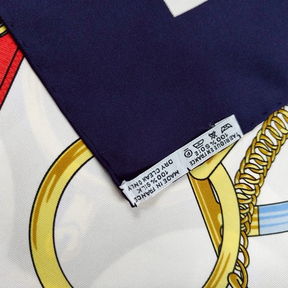 Hermes Scarf with Gold, Black, and Red Design - Picture 7 of 7